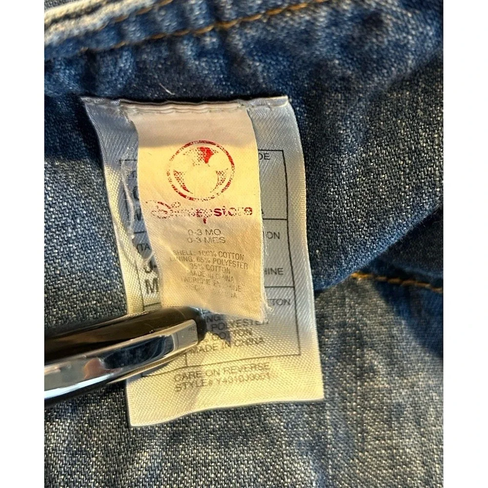 Vtg Winnie The Pooh Embroidered Denim Overalls Dress Sz 0-3 Months Y2K‎